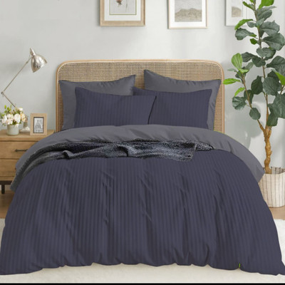 Lovepure India Cotton Super King Flat 220 TC Self Design Bedsheet(Pack of 1, Dark Grey)