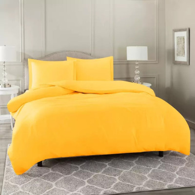 Hardeep 300 TC Microfiber King Solid Flat Bedsheet(Pack of 1, Yellow)
