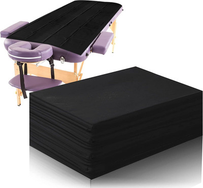 Harowala 30 TC Polyester Single Solid Flat Bedsheet(Pack of 10, Black)