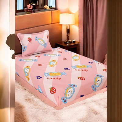 HOMYBEES 110 TC Polyester Single Abstract Flat Bedsheet(Pack of 1, Maroon)