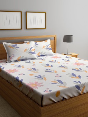Klotthe 210 TC Cotton King Printed Flat Bedsheet(Pack of 1, Multicolor)