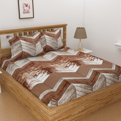 Florida 180 TC Microfiber Double Printed Flat Bedsheet(Pack of 1, Multicolor)