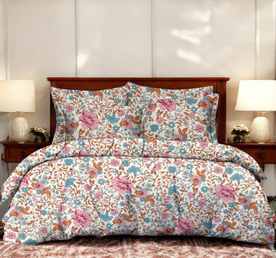 HOMYBEES 220 TC Microfiber Double Printed Flat Bedsheet(Pack of 1, MULTI-32)