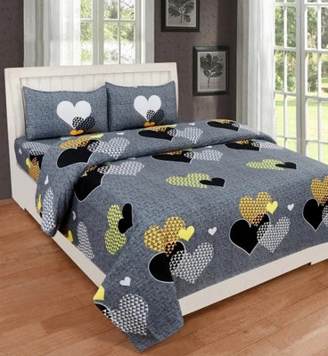 OLDENNA 240 TC Microfiber Double Printed Flat Bedsheet(Pack of 1, Multicolor)