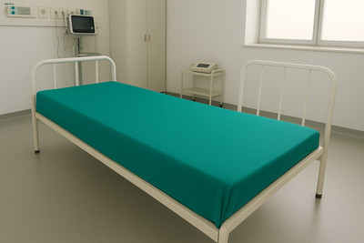Almaaz Cotton Single Flat 200 TC Solid Bedsheet(Pack of 1, Green)