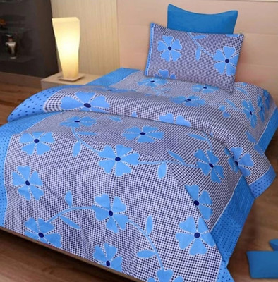Chauhan Textile 120 TC Polycotton Single Printed Flat Bedsheet(Pack of 1, Multicolor)