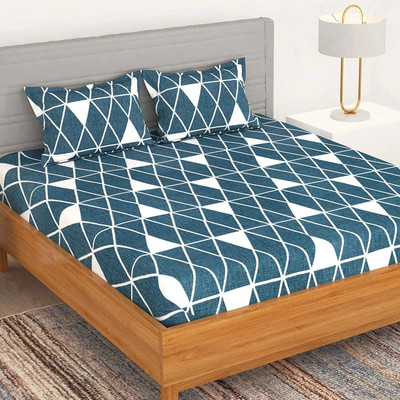 Decent Home 140 TC Microfiber Double Abstract Flat Bedsheet(Pack of 1, Grey)