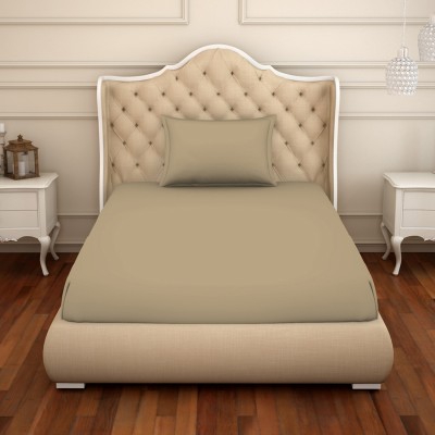 Welspun 150 TC Cotton Single Solid Flat Bedsheet(Pack of 1, LIGHT BROWN)