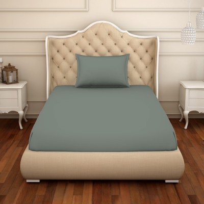 Welspun 150 TC Cotton Single Solid Flat Bedsheet(Pack of 1, Grey)