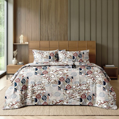 bliss casa Cotton King Flat 230 TC Floral Bedsheet(Pack of 1, Multicolor)