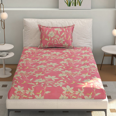 Asham 180 TC Cotton Single Abstract Flat Bedsheet(Pack of 1, Multicolor)