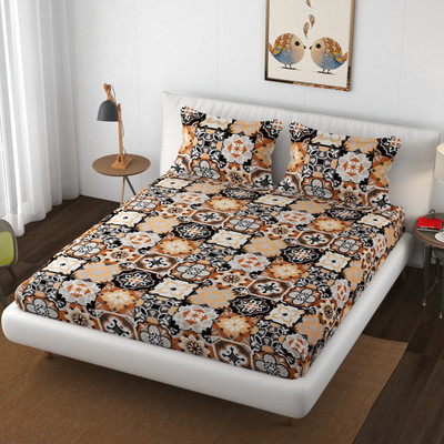 vesture Velvet, Woolen King Flat 320 TC Floral Bedsheet(Pack of 1, WB_11)