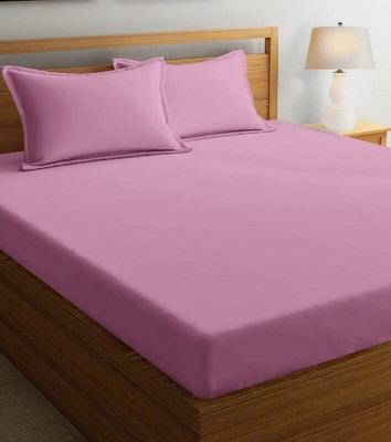 BELVOSTUM Microfiber Double Flat 180 TC Solid Bedsheet(Pack of 1, Light Wine)