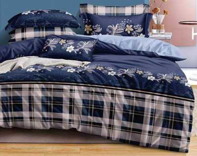 Blissful Creations Cotton Blend Double Flat 250 TC Printed Bedsheet(Pack of 1, Multicolor)