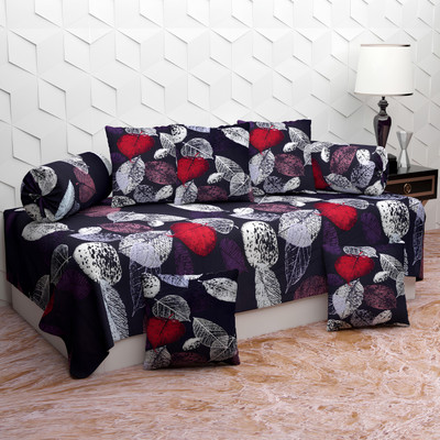TYLORSTYLE 150 TC Polycotton Single Printed Flat Bedsheet(Pack of 1, Black)