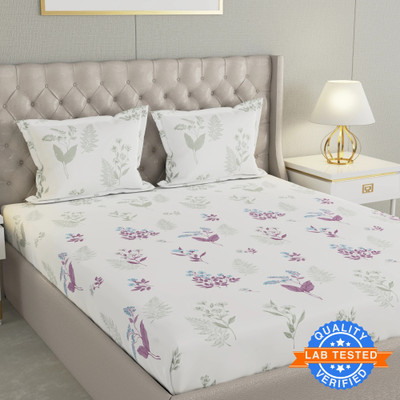Raymond Home Cotton Double Flat 200 TC Floral Bedsheet(Pack of 1, Multicolor)