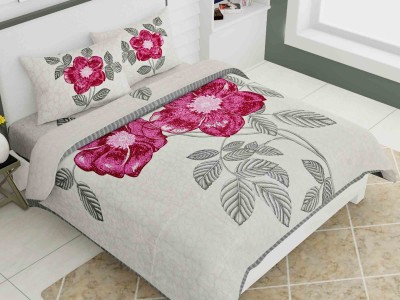 FABBON INDIA 280 TC Cotton King Jaipuri Prints Flat Bedsheet(Pack of 1, Pink)