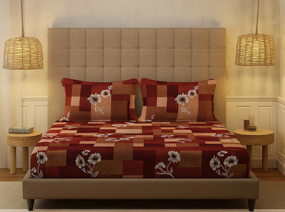 SCHp 320 TC Cotton Double Printed Flat Bedsheet(Pack of 1, B_20)
