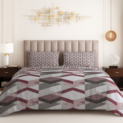 ELEGANT WEAVERS Microfiber Single Flat 144 TC Striped Bedsheet(Pack of 1, Silver)