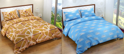 Dimri Creations Cotton Double Flat 240 TC Abstract Bedsheet(Pack of 2, Multicolor)