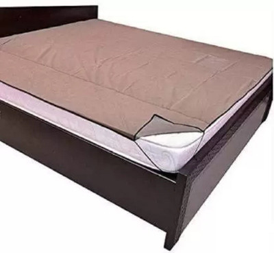 golden leaf 200 TC Polyester Double Solid Fitted (Elastic) Bedsheet(Pack of 1, Beige)
