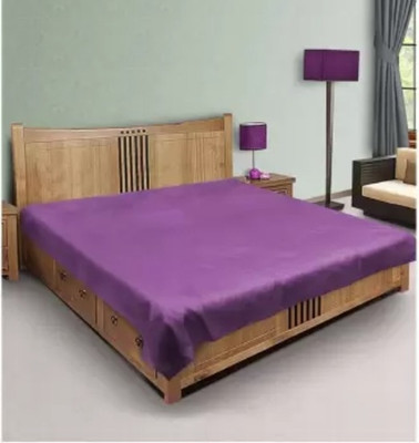 Ryka PVC Double Flat 210 TC Solid Bedsheet(Pack of 1, Purple)
