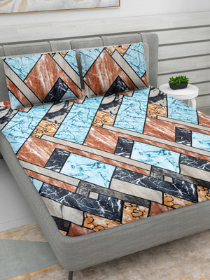RRC 300 TC Woolen Double Printed Flat Bedsheet(Pack of 1, Brown)