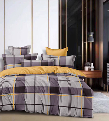 sayanan 260 TC Cotton King Checkered Flat Bedsheet(Pack of 1, Multicolor)