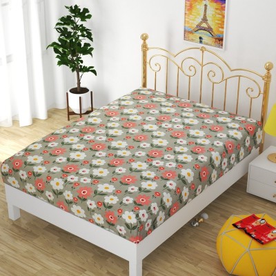 OPTICA WEAVES 144 TC Polyester Single Floral Flat Bedsheet(Pack of 1, Multicolor)