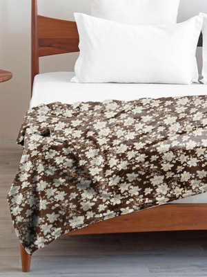 RRC 144 TC Woolen Single Printed Flat Bedsheet(Pack of 1, Brown)