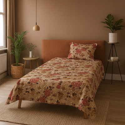 SCHp Cotton Single Flat 320 TC Printed Bedsheet(Pack of 1, B_37)