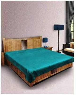 AG Creations 120 TC Polyester Double Solid Flat Bedsheet(Pack of 1, Green)