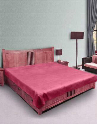 AG Leaf 300 TC Polyester Double Solid Flat Bedsheet(Pack of 1, Maroon)
