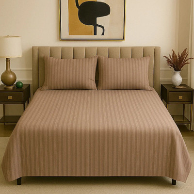 ELEGANT WEAVERS Microfiber Double Flat 144 TC Solid Bedsheet(Pack of 1, Bole)