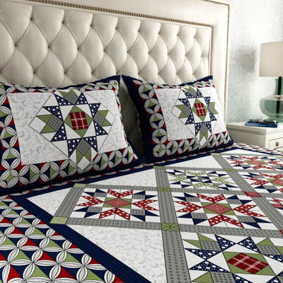 Mohini Dyeing Cotton Double Flat 144 TC Jaipuri Prints Bedsheet(Pack of 1, Red)