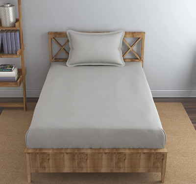 TURIYA 180 TC Microfiber Single Solid Flat Bedsheet(Pack of 1, Grey)