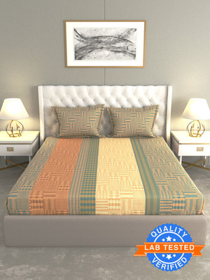 Raymond Home Cotton Double Flat 120 TC Geometric Bedsheet(Pack of 1, Ariana)
