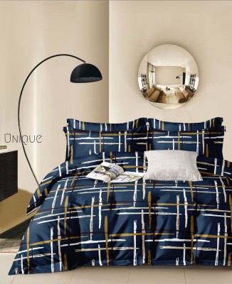 Furnishing Hut 150 TC Cotton Queen 3D Printed Flat Bedsheet(Pack of 1, Blue)