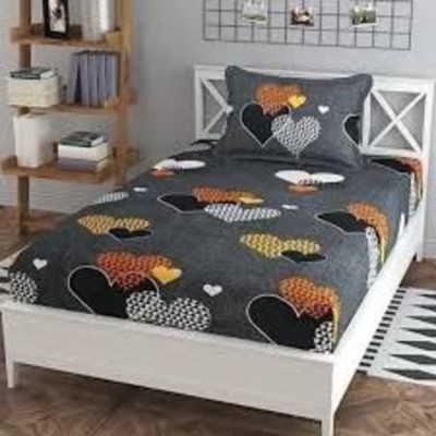 THE GRACE 195 TC Polyester Single, Single Checkered Flat Bedsheet(Pack of 1, AMB-69)