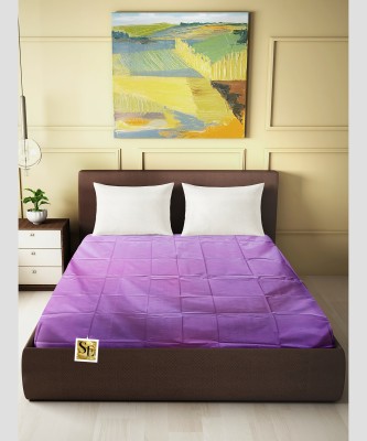 Saksham Enterprises 210 TC PVC Double Self Design Flat Bedsheet(Pack of 1, Purple (Thin PVC Sheet))