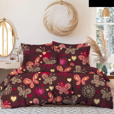 GEDLOVE Cotton Double Flat 1 TC Printed Bedsheet(Pack of 1, Multicolor)