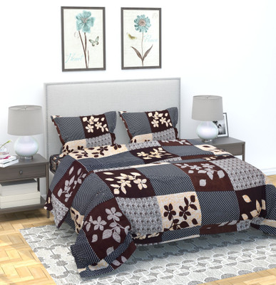 Aciloc Polycotton Double Flat 160 TC Floral Bedsheet(Pack of 1, Multicolor)