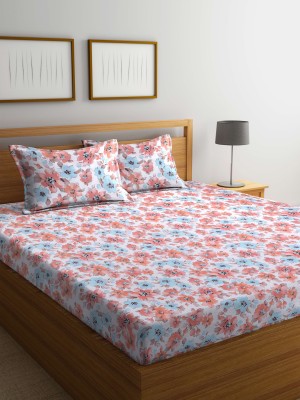 Bombay Dyeing 144 TC Cotton Double Abstract Flat Bedsheet(Pack of 1, Orange)