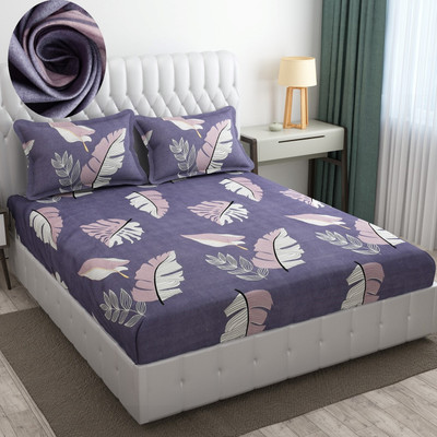 LATHWAL CREATIONS 244 TC Microfiber King Printed Fitted (Elastic) Bedsheet(Pack of 1, KING SIZE FITTED BEDSHEET-1)