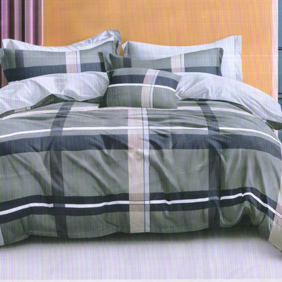 AGIDECOR Cotton Double Flat 180 TC Checkered Bedsheet(Pack of 1, Grey)