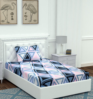 BEVI 280 TC Microfiber Single Printed Flat Bedsheet(Pack of 1, Multicolor)