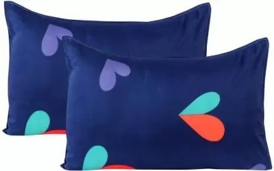 NAZALEQA Microfiber Pillows Cover(Pack of 2, 42 cm*68 cm, Blue)