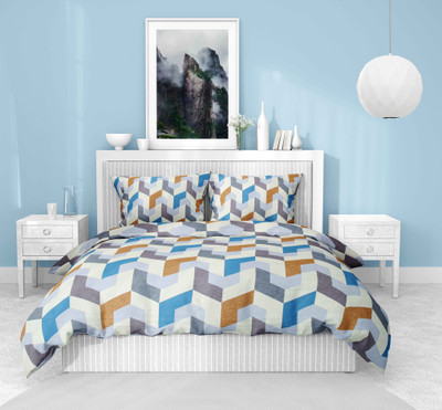 AGIDECOR Cotton Blend Double Flat 210 TC Abstract Bedsheet(Pack of 1, Pantagon)