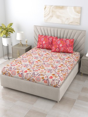 Bombay Dyeing 120 TC Cotton Double Floral Flat Bedsheet(Pack of 1, Rust)