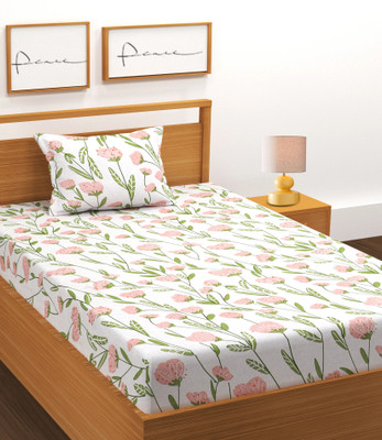 BLUEDOT 230 TC Microfiber Single Floral Flat Bedsheet(Pack of 1, Multicolor)